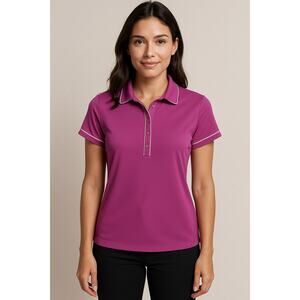 Adidas Golf Women’s Small Pink Polo Shirt – Climalite Performance Activewear Top